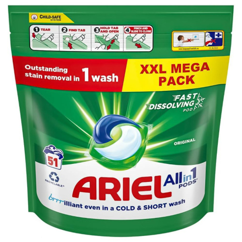 Ariel All in One kapsułki do prania uniwersalne 38szt. Ariel All in One kapsułki do prania uniwersalne 38szt.